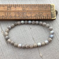6mm Round Druk Ivory with Antique Silver, AB, and Etched Finish