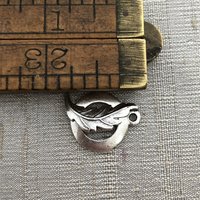 Flattened Round Toggle with Leaf  Bar Antique Silver