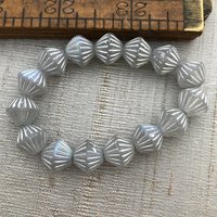 11mm Bicone Matte Grey with Silver AB Finish