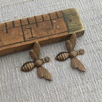 Tiny Brass Bee Charm - 2