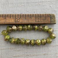 8mm English Cut Avocado with Gold Finish