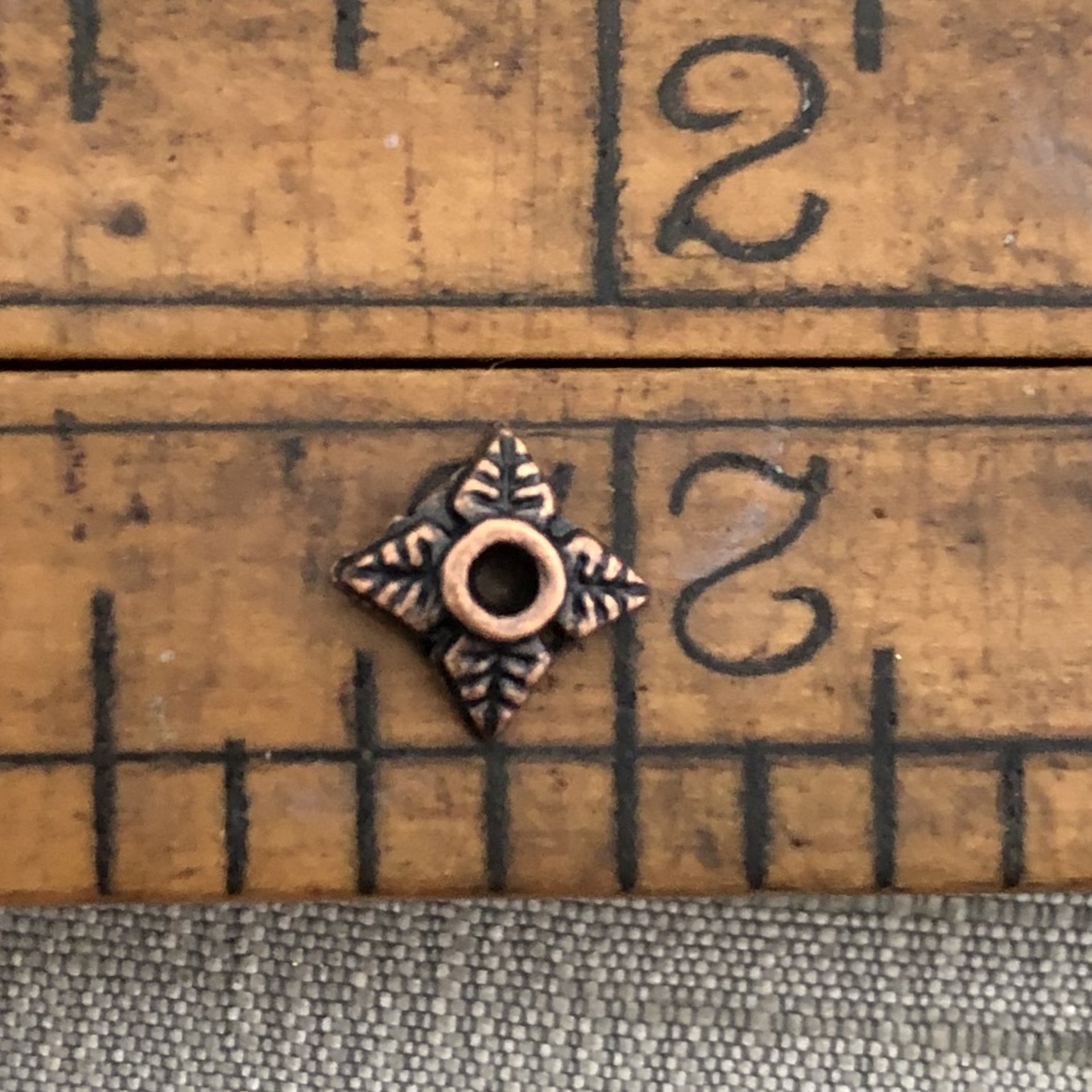 Floral Bead Cap - Antique Copper 6mm