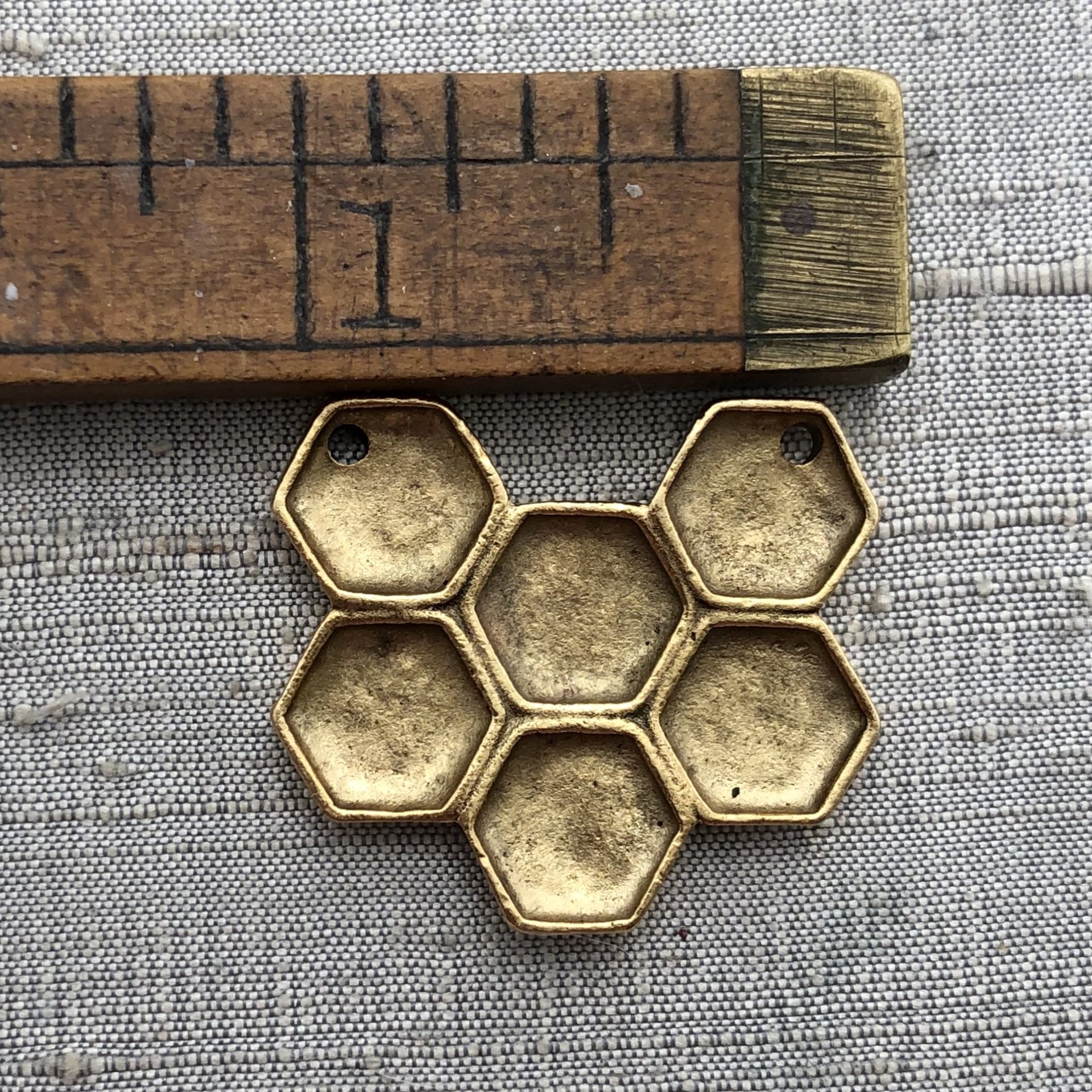 Honeycomb Pendant - 14K Gold Plated 26x23mm