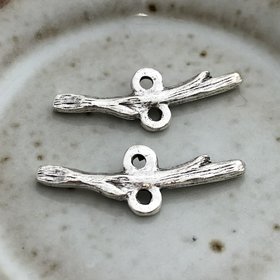 Stacking Twig Connector Antique Silver Set of 2