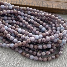 4mm Faceted Round Firepolish Bead Hyacinth