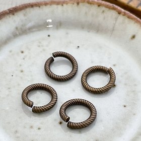 9.25mm Rib Cable Brass Jump Rings  - 4