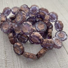 12mm Hibiscus Purple with a Bronze Finish