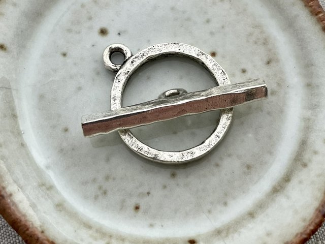 Hammered Toggle Antique Silver