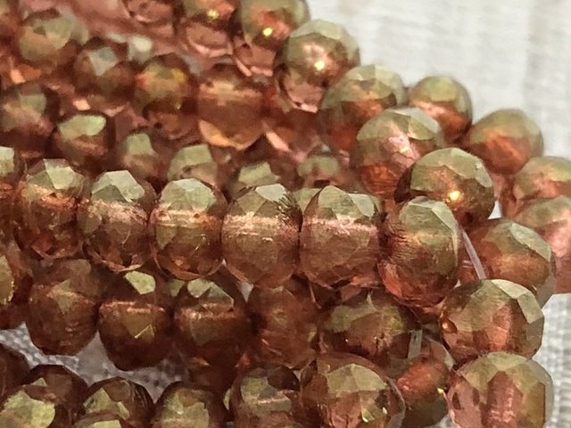 5x3mm Rondelle Alloy Orange with Golden Luster Finish
