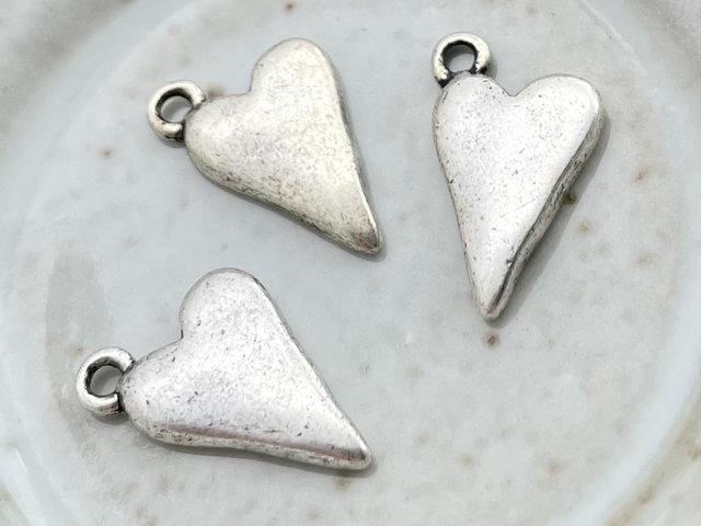 Small Heart Charm Antique Silver - 1
