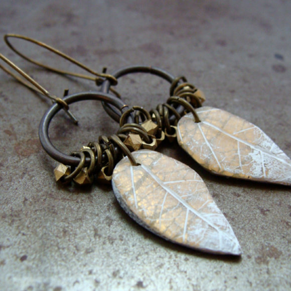 Frosted Leaf Earrings