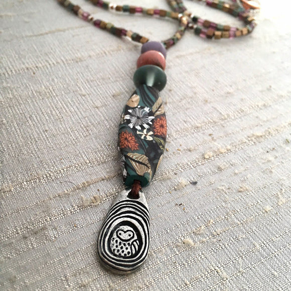 Owl Forest Knotted Necklace