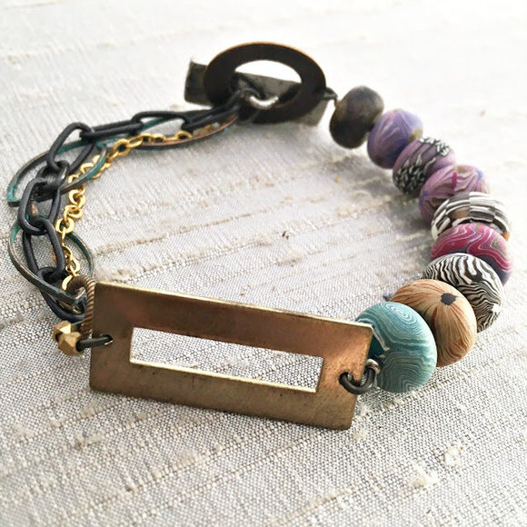 Moving Forward Disk Bead Bracelet
