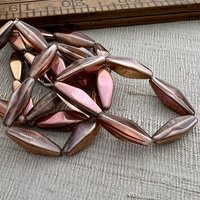 20x8mm Rhombus Light Brown with Copper Rainbow Finish