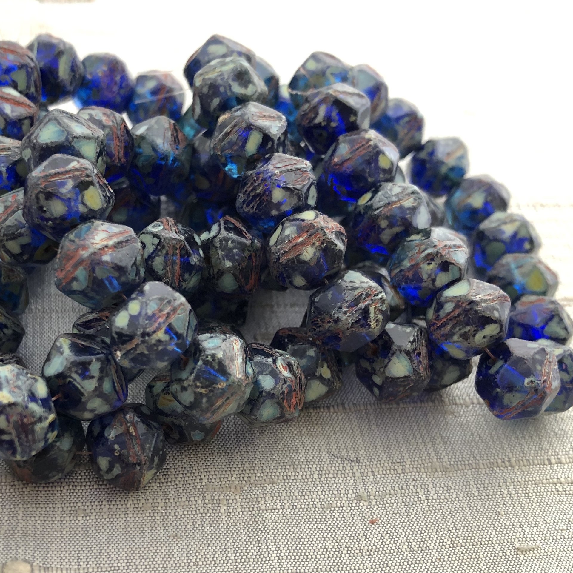 10mm English Cut Sapphire with Heavy Picasso Finish