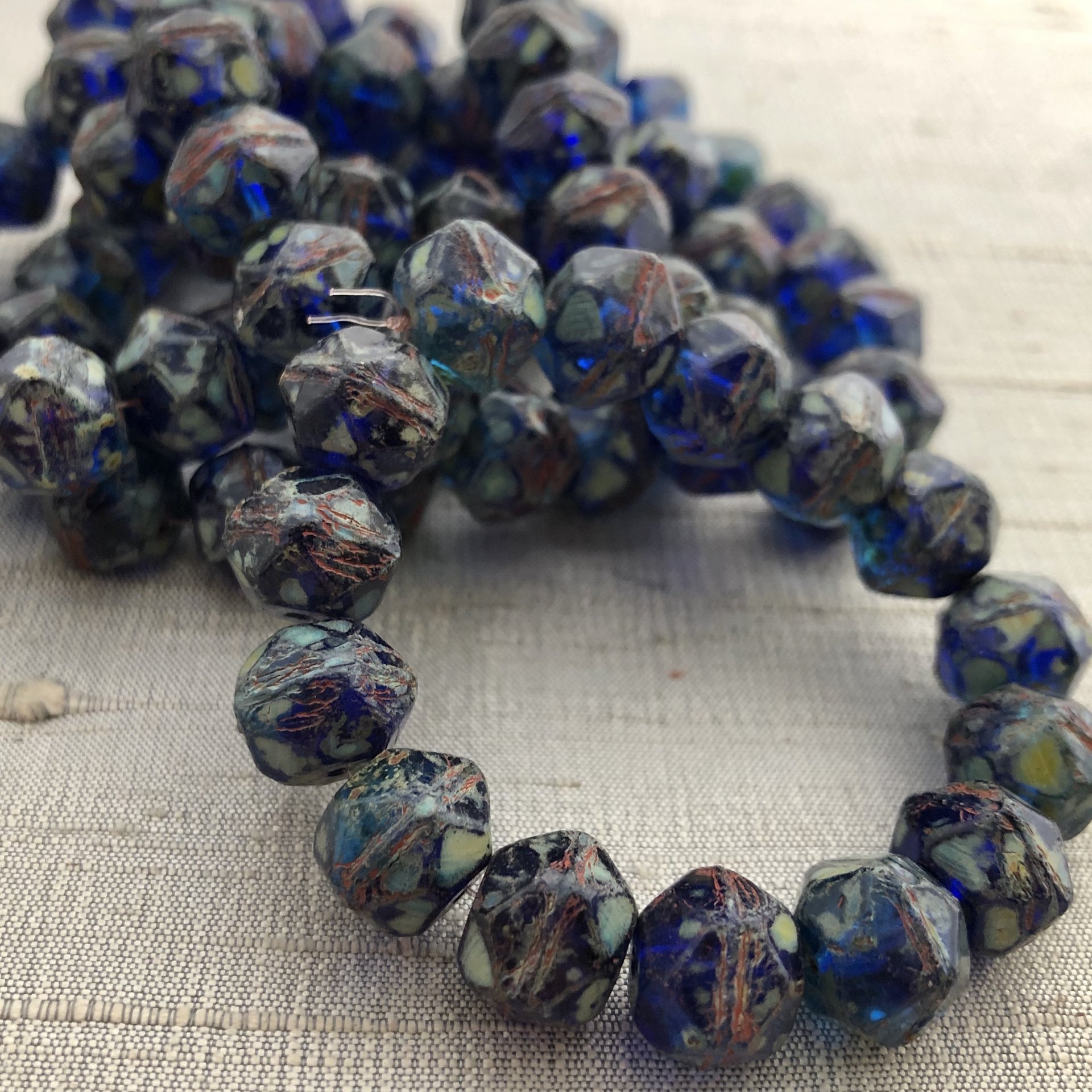 10mm English Cut Sapphire with Heavy Picasso Finish