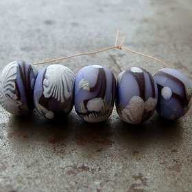 Periwinkle Branches Disk Beads