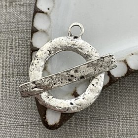 Hammered Toggle Antique Silver