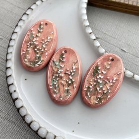 Coral Oval Willow Pendant