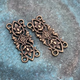 Acorn Leaves Connectors - Solid Brass 30 x 12mm
